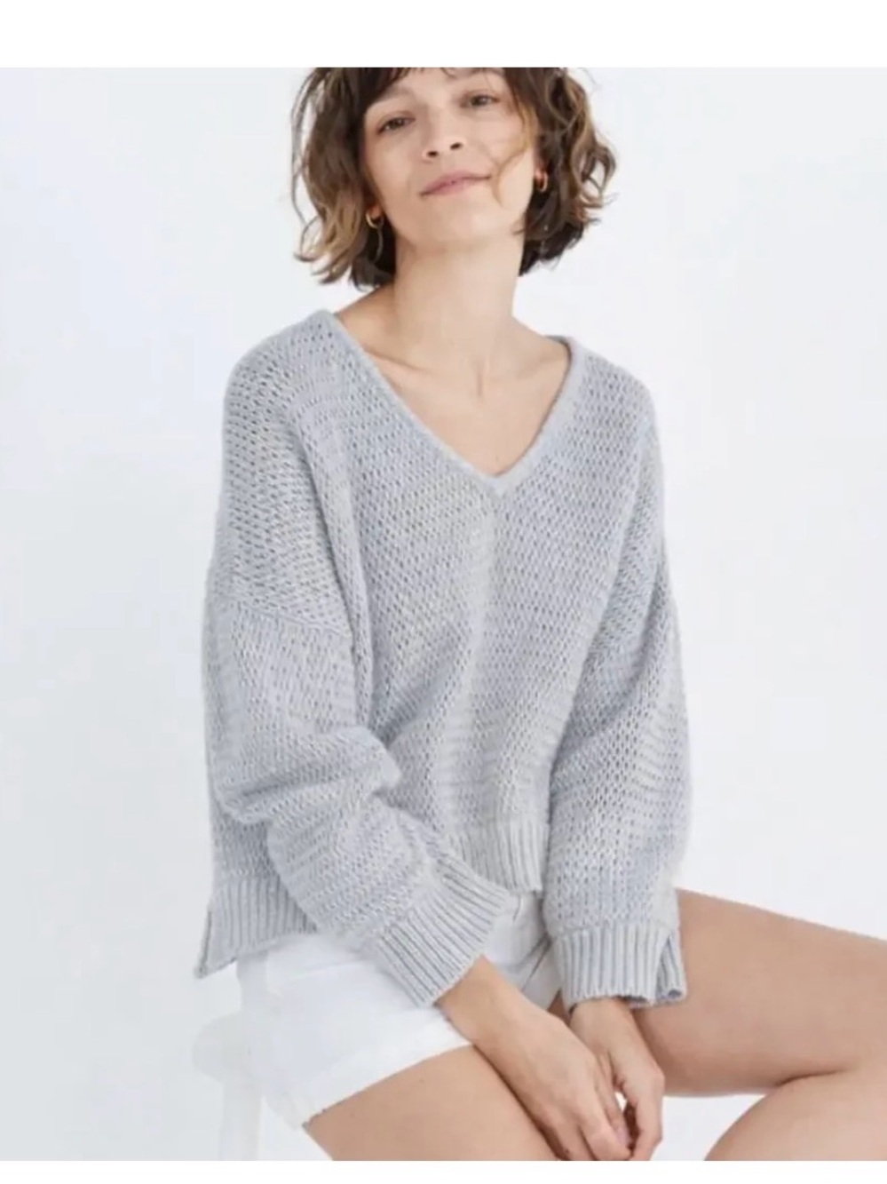 MADEWELL Breezeway Pullover Sweater Light Blue size XS